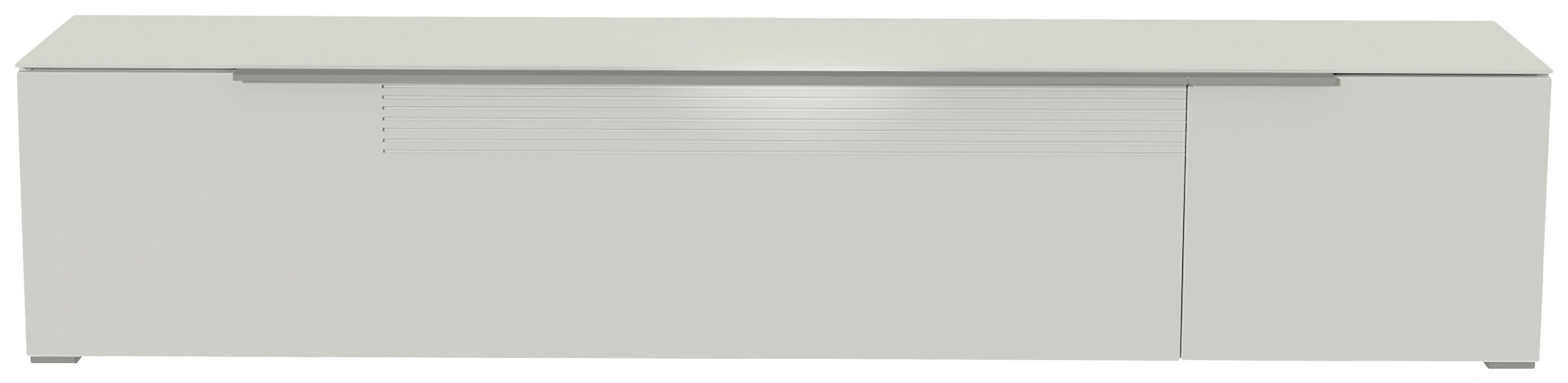 LOWBOARD  in 210/43/45 cm  - Alufarben/Weiß, Design, Glas/Holzwerkstoff (210/43/45cm) - Moderano