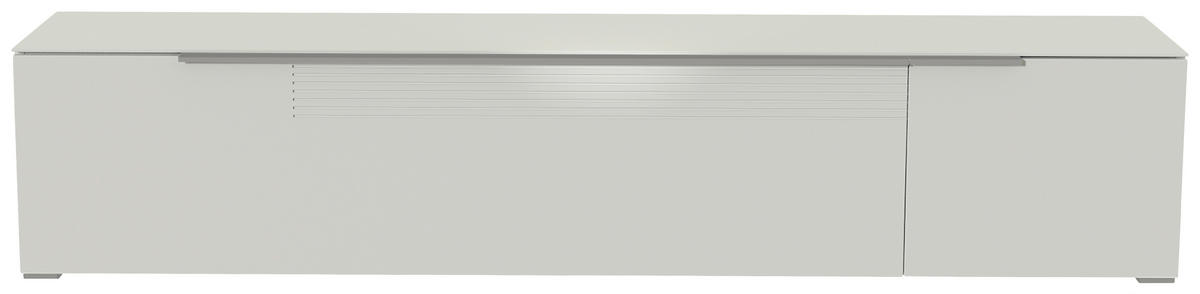 LOWBOARD Weiss, Alufarben  210/43/45 cm  - Weiss/Alufarben, Design, Glas/Holzwerkstoff (210/43/45cm) - Moderano