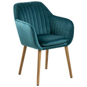 ARMLEHNSTUHL Smaragdgrün - Smaragdgrün, Design, Holz/Textil (57/83/59cm) - Ambia Home