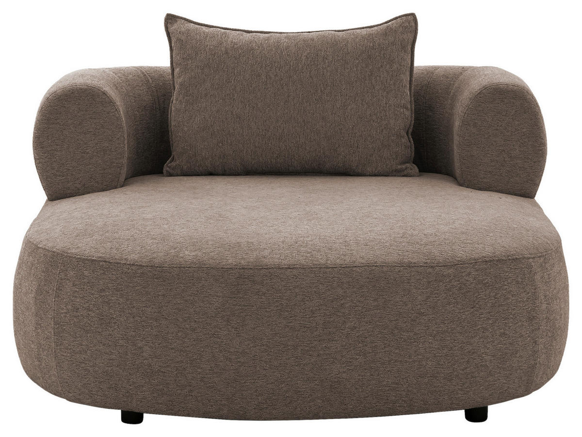 XXL-SESSEL Chenille Braun    - Schwarz/Braun, Design, Kunststoff/Textil (122/76/156cm) - Livetastic