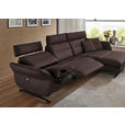 ECKSOFA in Echtleder Dunkelbraun  300/157 cm  - Dunkelbraun/Schwarz, Design, Leder/Metall (300/157cm) - Dieter Knoll