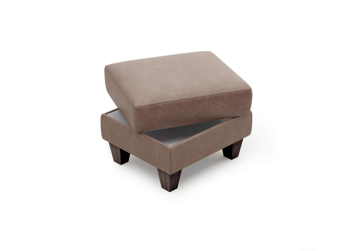HOCKER in Textil Haselnussfarben  - Wengefarben/Haselnussfarben, KONVENTIONELL, Holz/Textil (58/48/58cm) - Sit & More