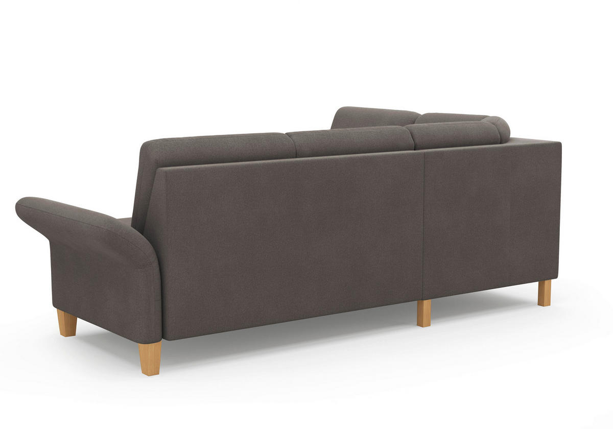 ECKSOFA ROCHELLE E Graphitfarben Flachgewebe  - Eichefarben/Graphitfarben, KONVENTIONELL, Holz/Textil (216/240cm) - Sit & More