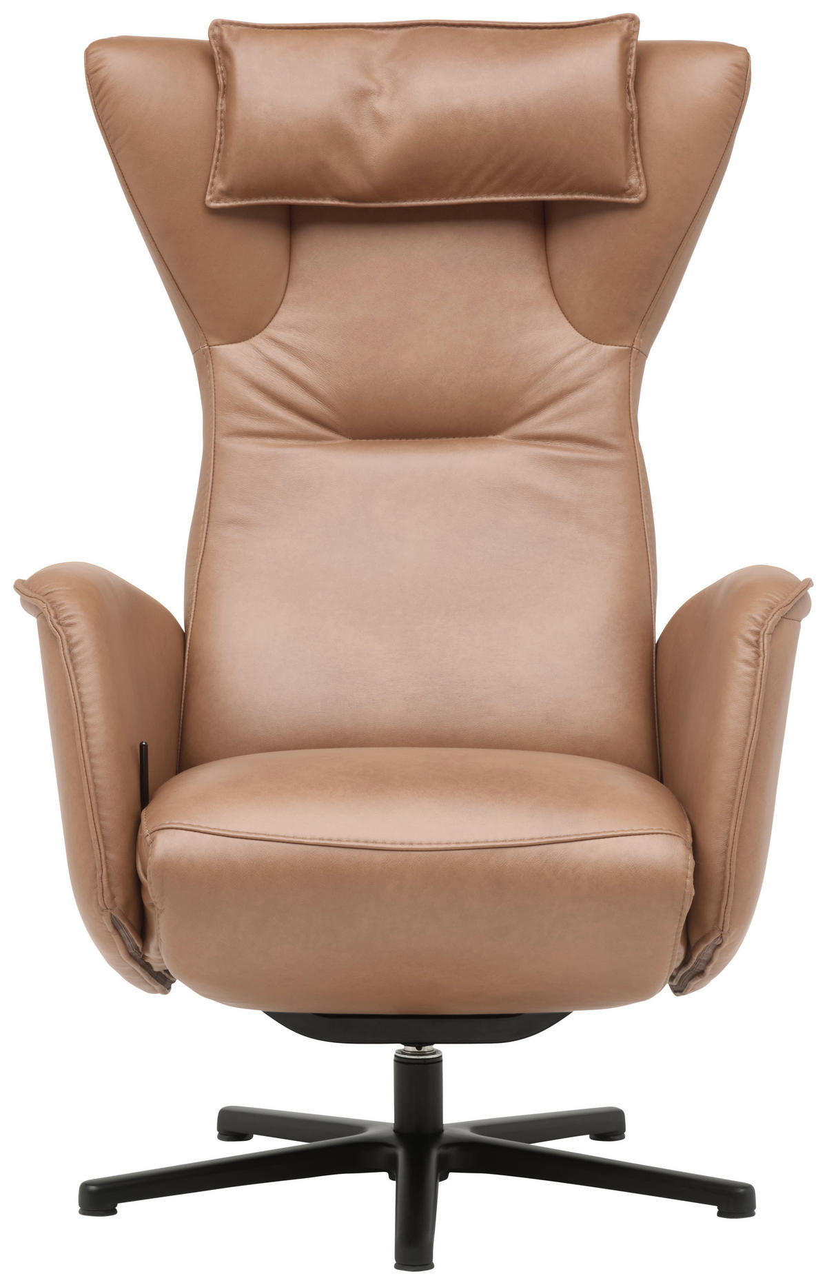 RELAXSESSEL Leder Hellbraun  - Hellbraun/Schwarz, Design, Leder/Metall (75/106/86cm) - Valdera