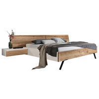 BETTANLAGE 180/200 cm  in Weiss, Eichefarben   - Weiss/Eichefarben, Design, Holz/Holzwerkstoff (180/200cm) - Valdera