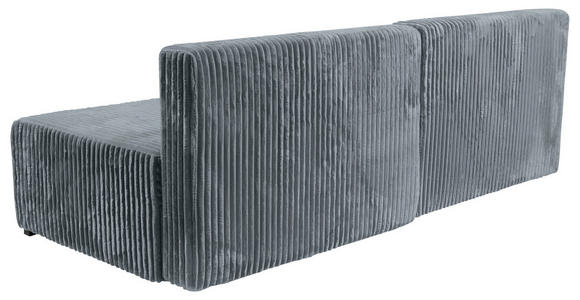 ECKSOFA in Cord Grau  - Schwarz/Grau, MODERN, Holz/Textil (145/210cm) - Carryhome