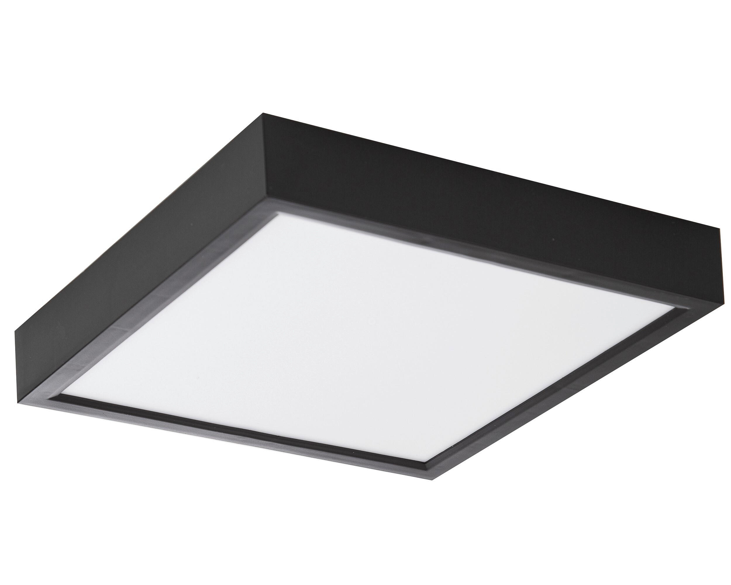 LED-DECKENLEUCHTE 30/30/3,6 cm   - Opal/Schwarz, Basics, Kunststoff/Metall (30/30/3,6cm) - Globo