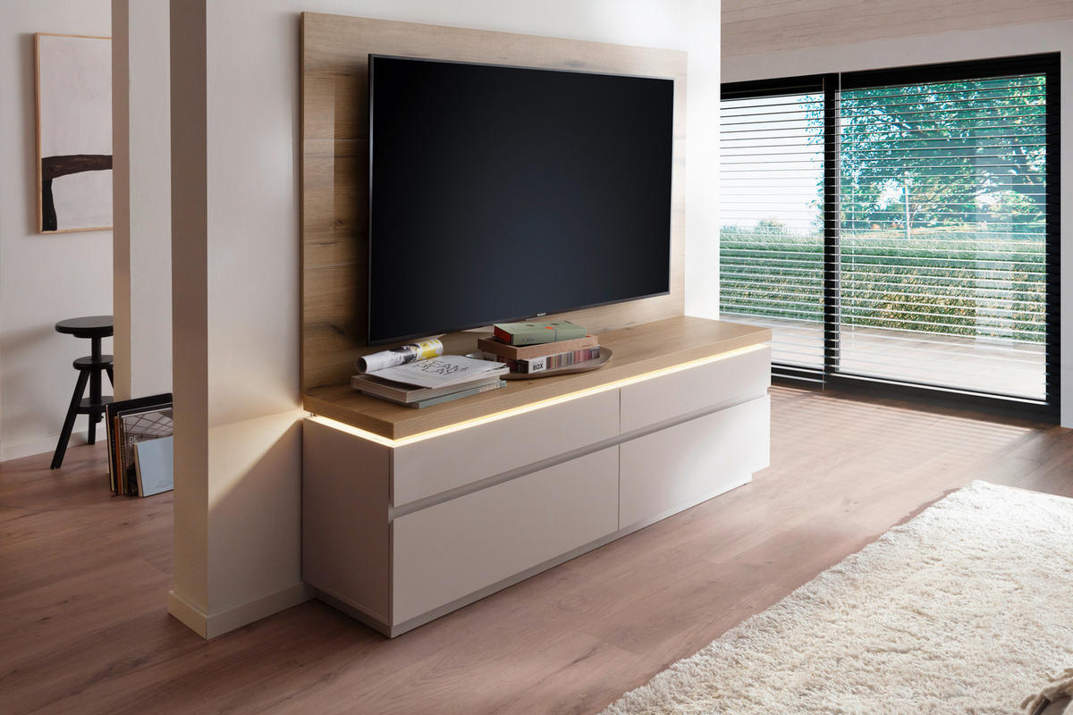 WOHNWAND  in Kaschmir  180/164/40 cm  - Kaschmir, Design, Holzwerkstoff (180/164/40cm) - Livetastic