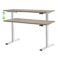 SCHREIBTISCH höhenverstellbar, Memoryschalter, USB-Anschlüsse  - Weiß/Sonoma Eiche, MODERN, Holzwerkstoff/Metall (160/80/69-119cm) - MID.YOU