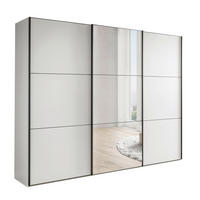 SCHWEBETÜRENSCHRANK 225/236/67 cm 3 Tür(en)-türig Weiß  - Schwarz/Weiß, MODERN, Glas/Holzwerkstoff (225/236/67cm) - Chameo