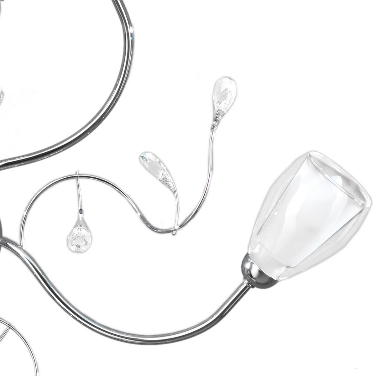 DECKENLEUCHTE 4728 SHARON 80/80/20 cm   - Chromfarben, Basics, Glas/Metall (80/80/20cm)