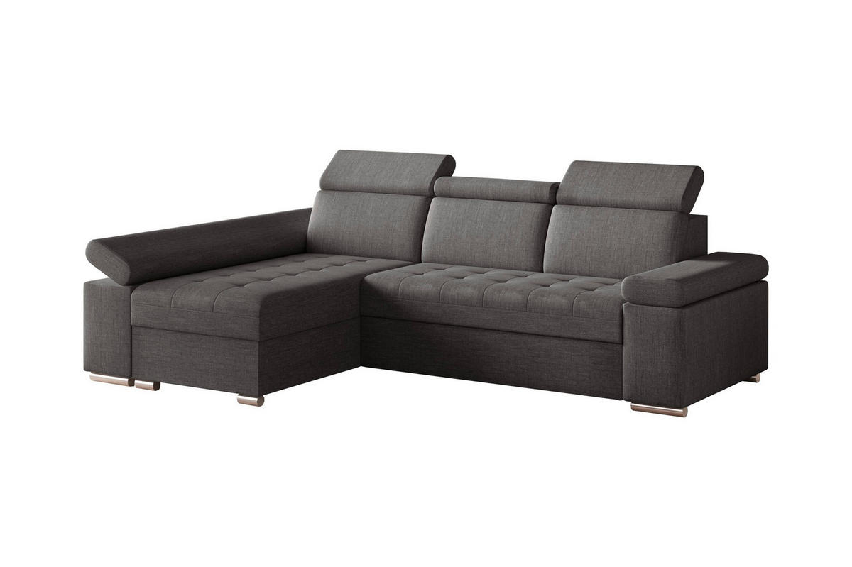 ECKSOFA TORONTO in Webstoff Grau  - Silberfarben/Hellgrau, Design, Textil (168/260cm) - MID.YOU