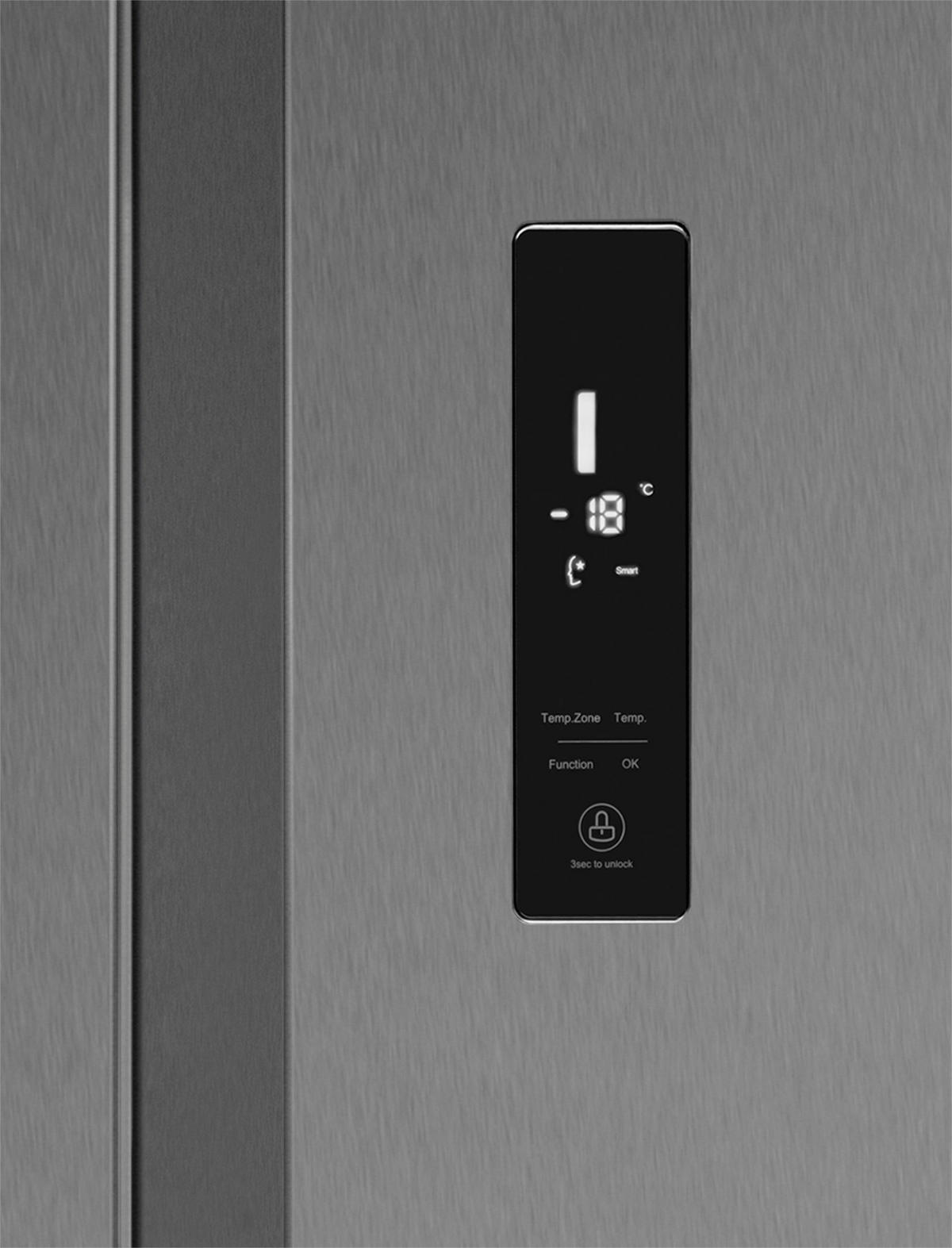 SIDE-BY-SIDE 91,2/177,0/70,4 cm SBSN397155S  - Edelstahlfarben/Schwarz, Basics, Kunststoff/Metall (91,2/177,0/70,4cm) - Amica