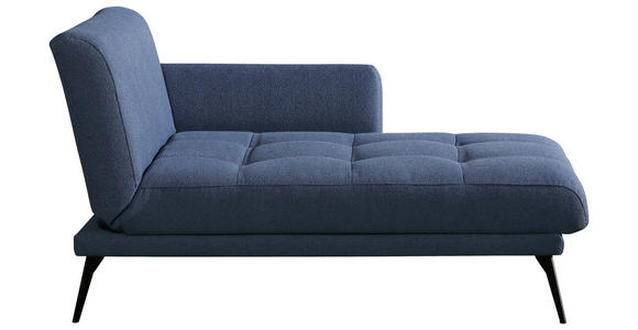 RÉCAMIERE Amira in Dunkelblau  - Schwarz/Dunkelblau, KONVENTIONELL, Textil/Metall (200/85/106cm) - Novel