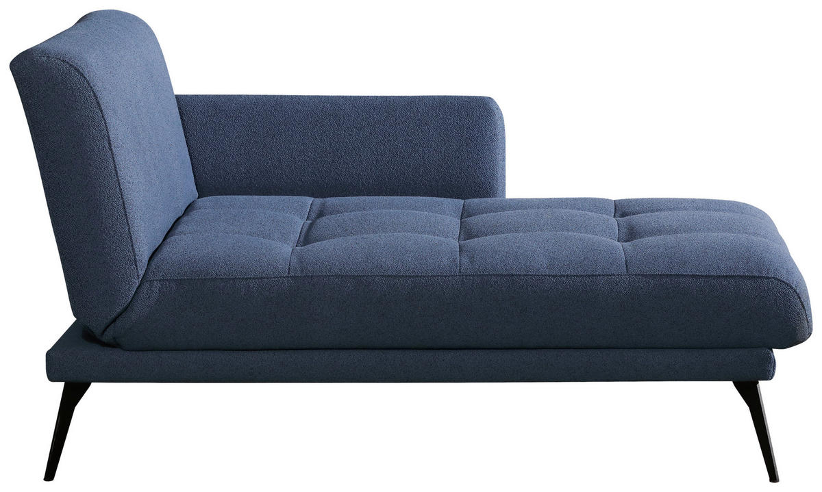 RÉCAMIERE Dunkelblau  - Schwarz/Dunkelblau, Konventionell, Textil/Metall (200/85/106cm) - Novel