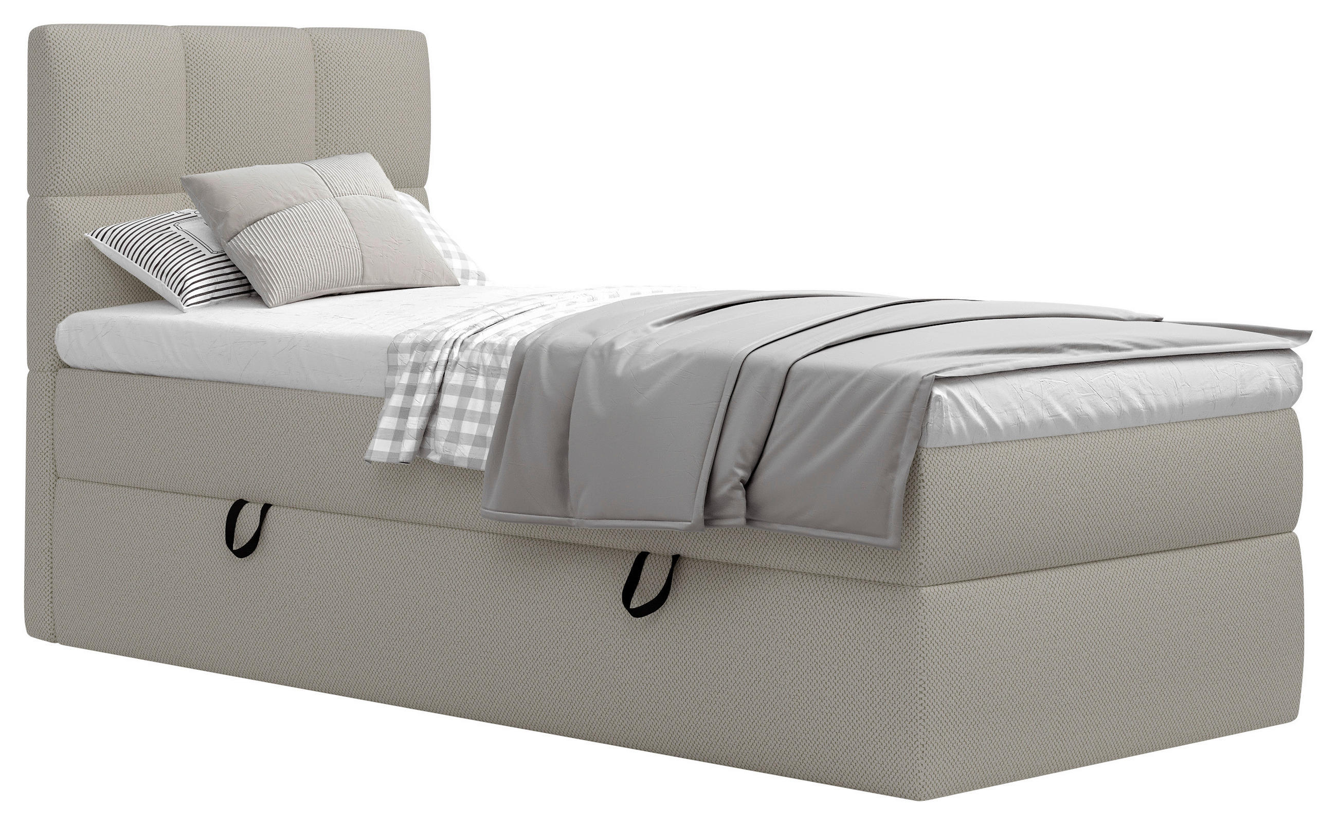 BOXBETT 90/200 cm  in Creme  - Creme/Schwarz, MODERN, Holz/Holzwerkstoff (90/200cm) - MID.YOU