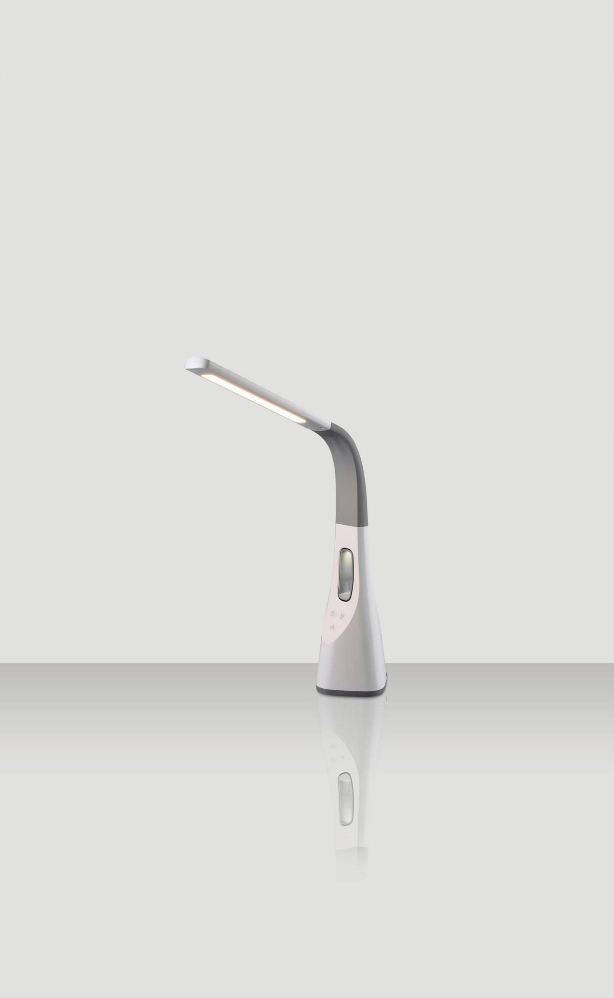 LAMPA NA PÍSACÍ STÔL, dotykový stmievač, 12,5/38/46 cm - sivá/biela, Trend, plast (12,5/38/46cm) - Novel