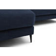 ECKSOFA  in Flachgewebe Dunkelblau  177/253 cm  - Schwarz/Dunkelblau, Design, Textil/Metall (177/253cm) - Dieter Knoll