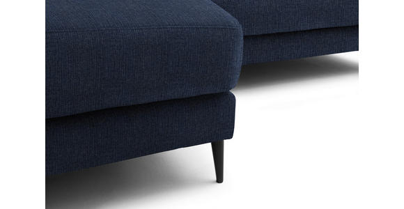 ECKSOFA  in Flachgewebe Dunkelblau  177/253 cm  - Schwarz/Dunkelblau, Design, Textil/Metall (177/253cm) - Dieter Knoll