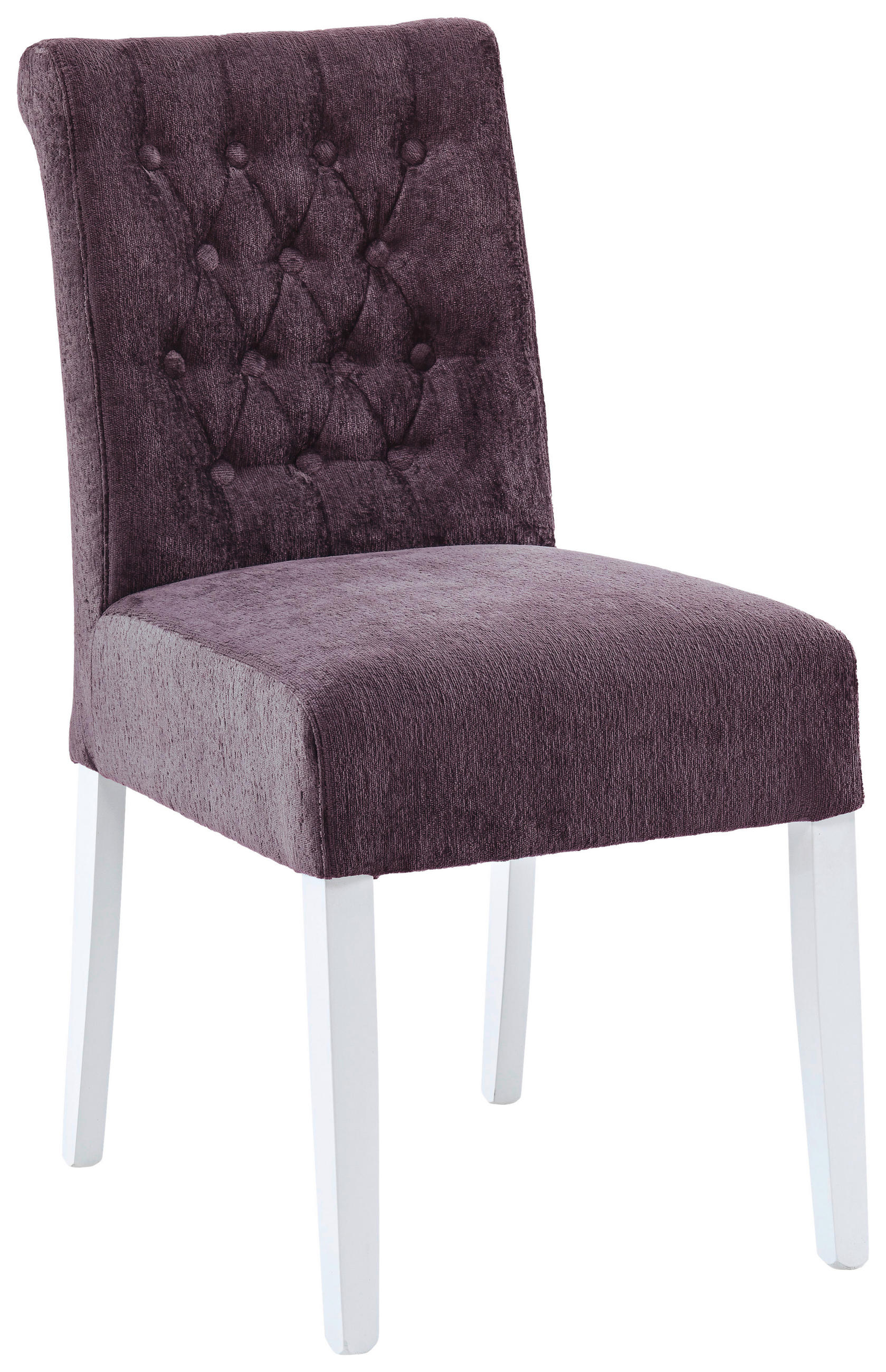 STUHL Chenille Weiß, Altrosa Buche massiv  - Altrosa/Weiß, KONVENTIONELL, Holz/Textil (46,5/91/65cm) - Cantus