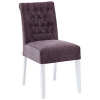 STUHL Chenille Altrosa, Weiß Buche massiv  - Altrosa/Weiß, KONVENTIONELL, Holz/Textil (46,5/91/65cm) - Cantus