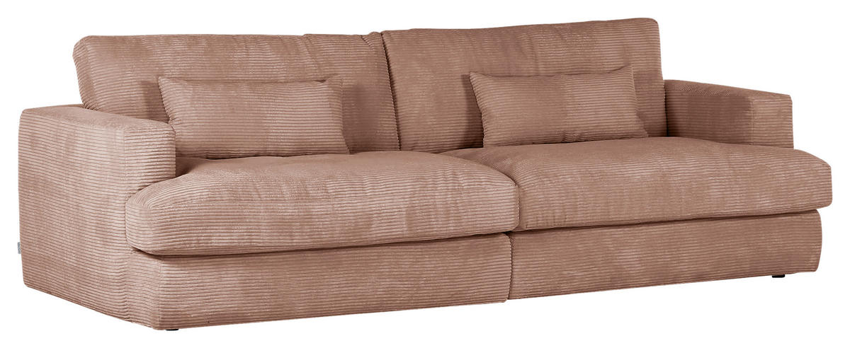 BIGSOFA in Cord Altrosa  - Schwarz/Altrosa, Romantik / Landhaus, Kunststoff/Textil (270/67/120cm) - Landscape