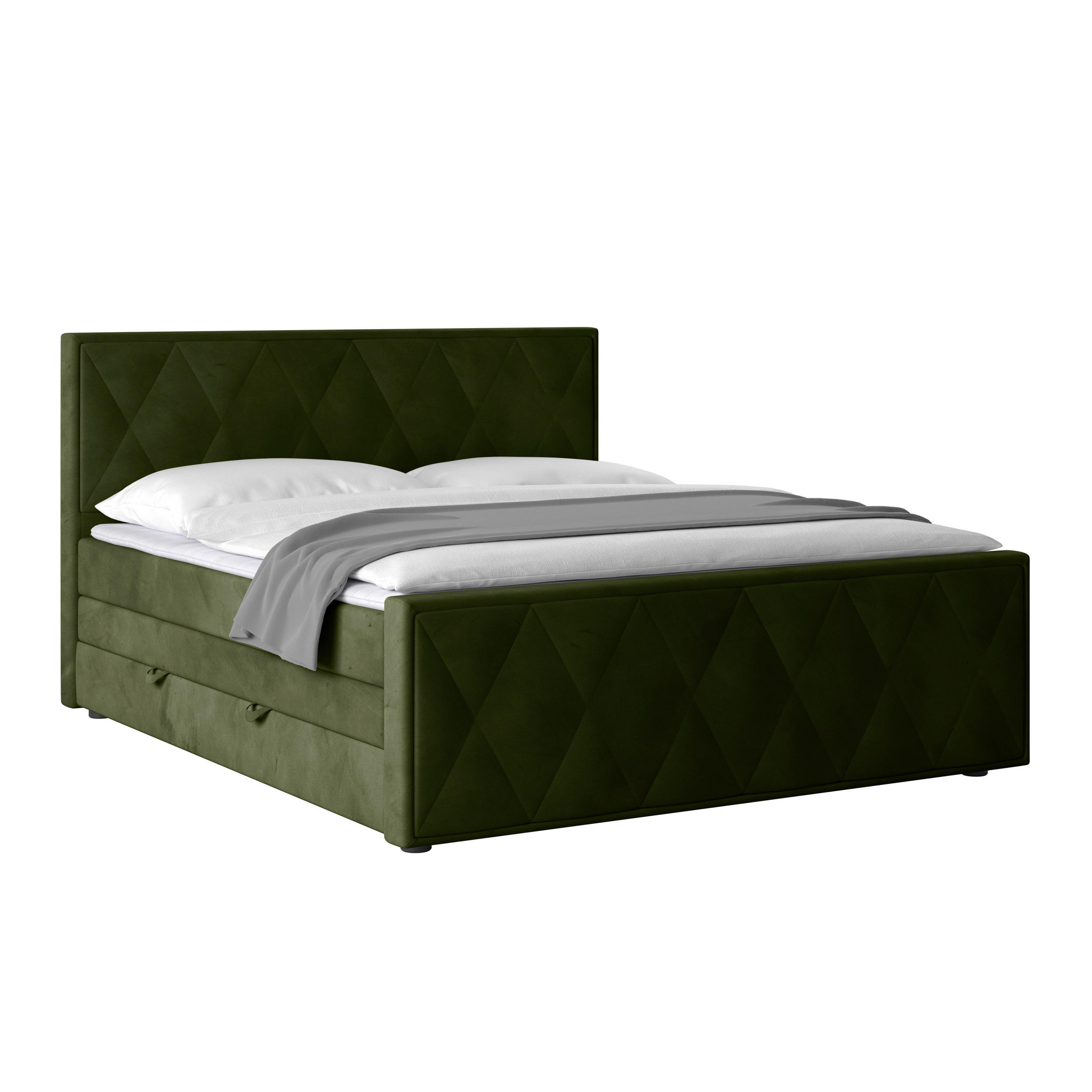 POSTEL BOXSPRING, 180/200 cm, zelená - černá/zelená, Moderní, kov/dřevo (180/200cm) - MID.YOU