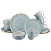 KOMBISERVICE Caoba 16-teilig  - Azurblau/Creme, Basics, Keramik - Creatable