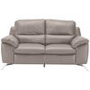 2-SITZER-SOFA in Kombination Echtleder/Lederlook Grau  - Silberfarben/Grau, Design, Leder/Metall (174/97/95cm) - Livetastic