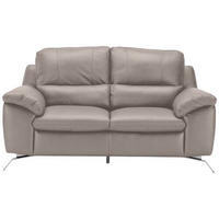 2-SITZER-SOFA in Kombination Echtleder/Lederlook Grau  - Silberfarben/Grau, Design, Leder/Metall (174/97/95cm) - Livetastic