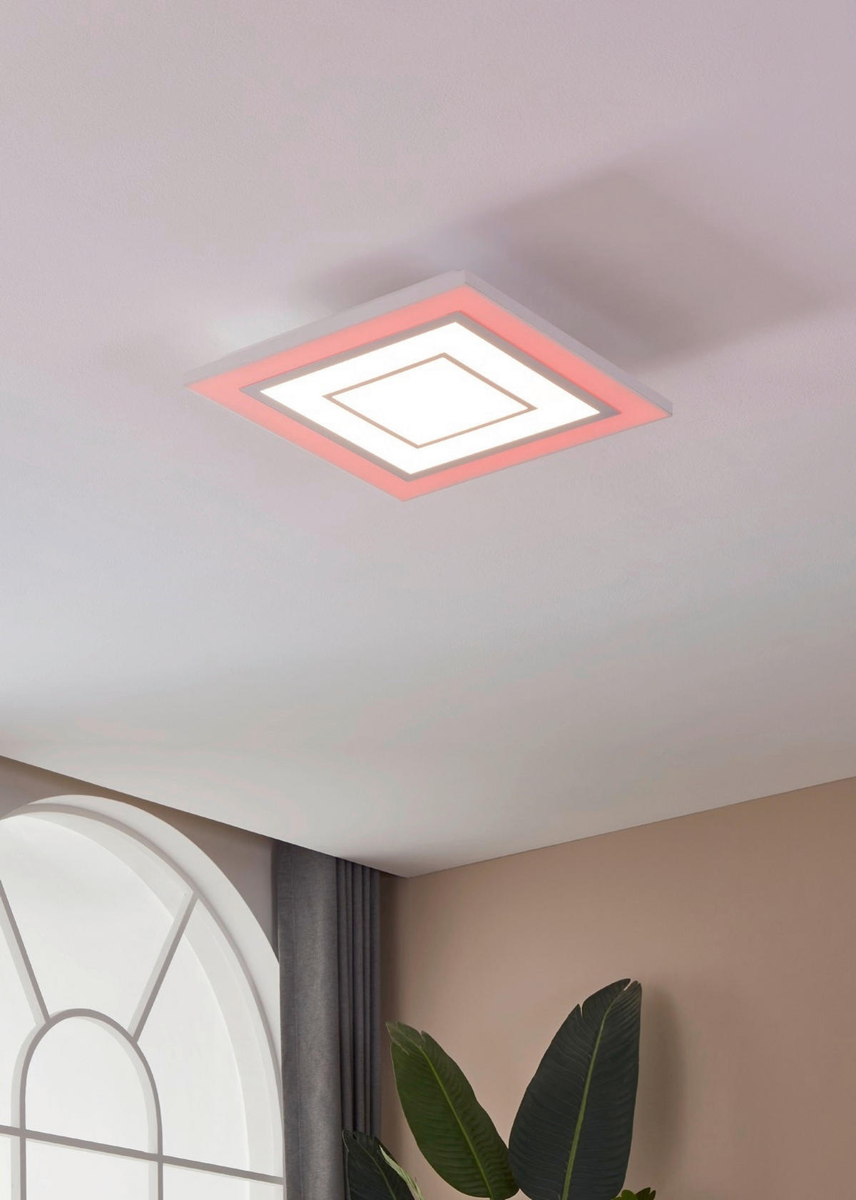 LED-DECKENLEUCHTE 43,8/43,8/6,9 cm   - Weiß, Design, Kunststoff/Metall (43,8/43,8/6,9cm) - Globo