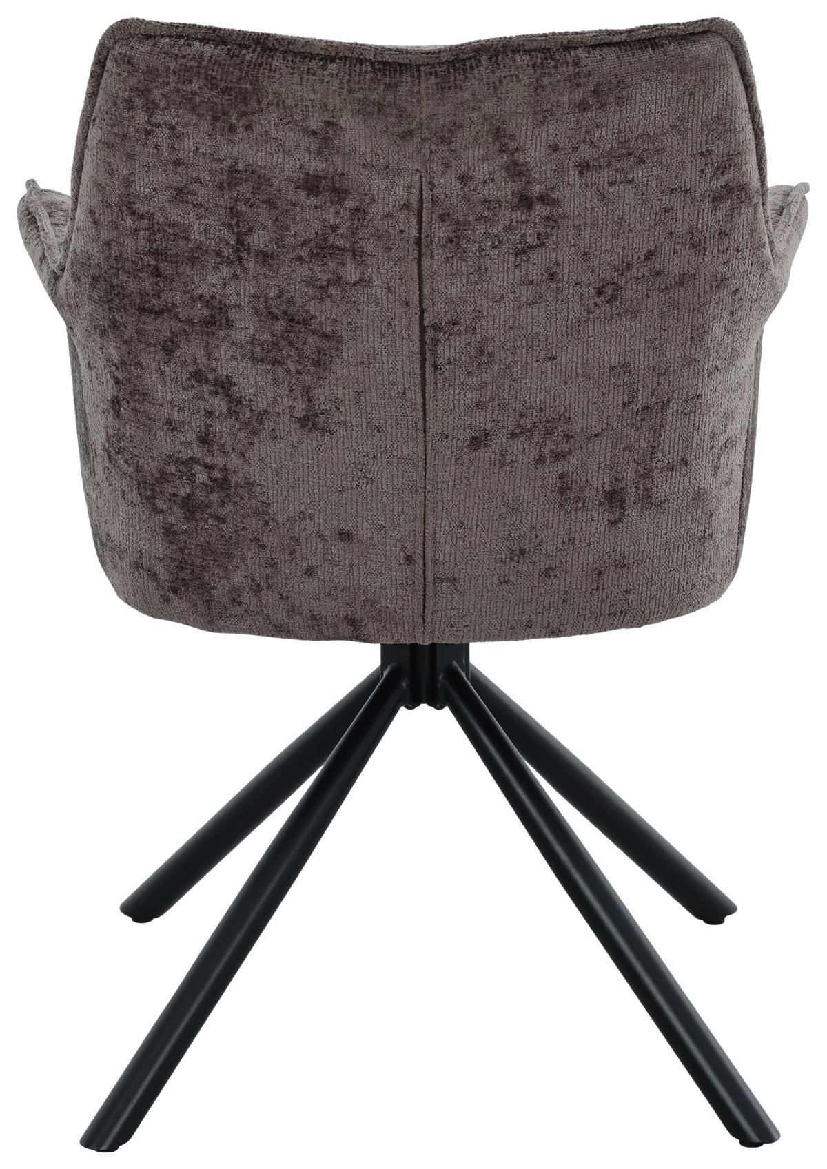 ARMLEHNSTUHL  Sitzfläche 360° drehbar, inklusive Armlehnen Chenille  Braun, Schwarz  - Schwarz/Braun, MODERN, Textil/Metall (62/86/63cm) - Livetastic