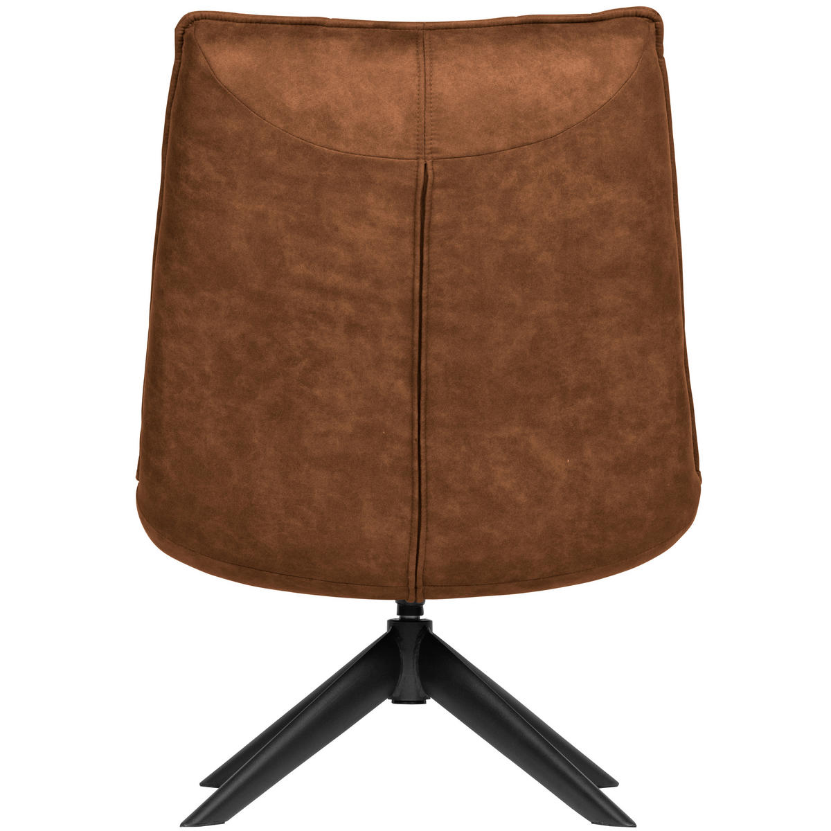 SESSEL in Lederlook Cognac  - Cognac/Schwarz, Design, Textil/Metall (70/97/85cm) - Livetastic
