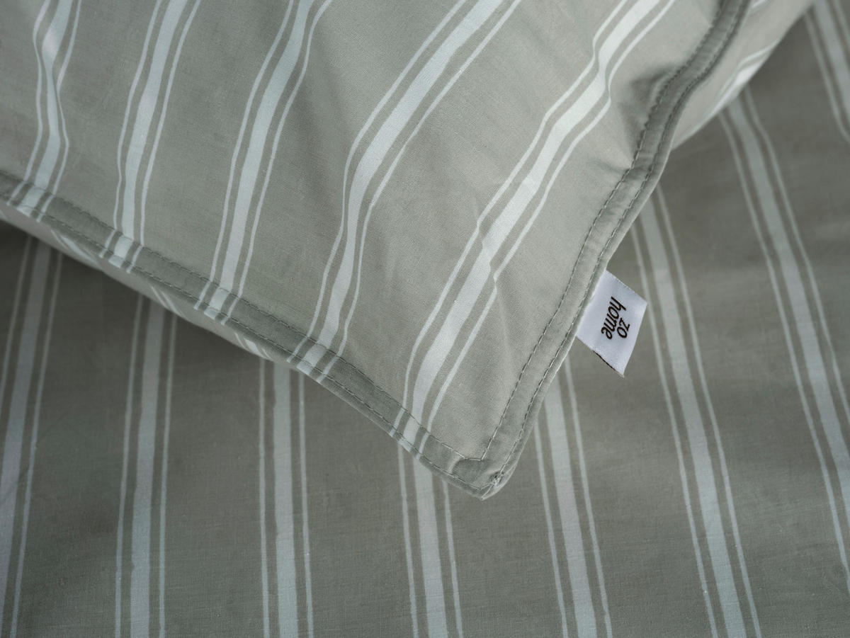 BETTWÄSCHE 2-teilig Righe-di-Percalle Perkal 135/200 cm  - Hellgrau, Basics, Textil (135/200cm)