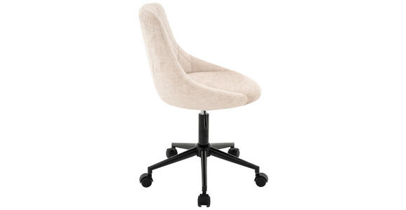 JUGENDDREHSTUHL in Samt Schwarz, Beige - Beige/Schwarz, KONVENTIONELL, Kunststoff/Textil (55/78-90/56cm) - Carryhome