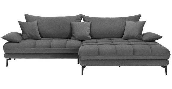 ECKSOFA in Webstoff Graubraun  292/176 cm  - Graubraun/Schwarz, MODERN, Textil/Metall (292/176cm) - Carryhome