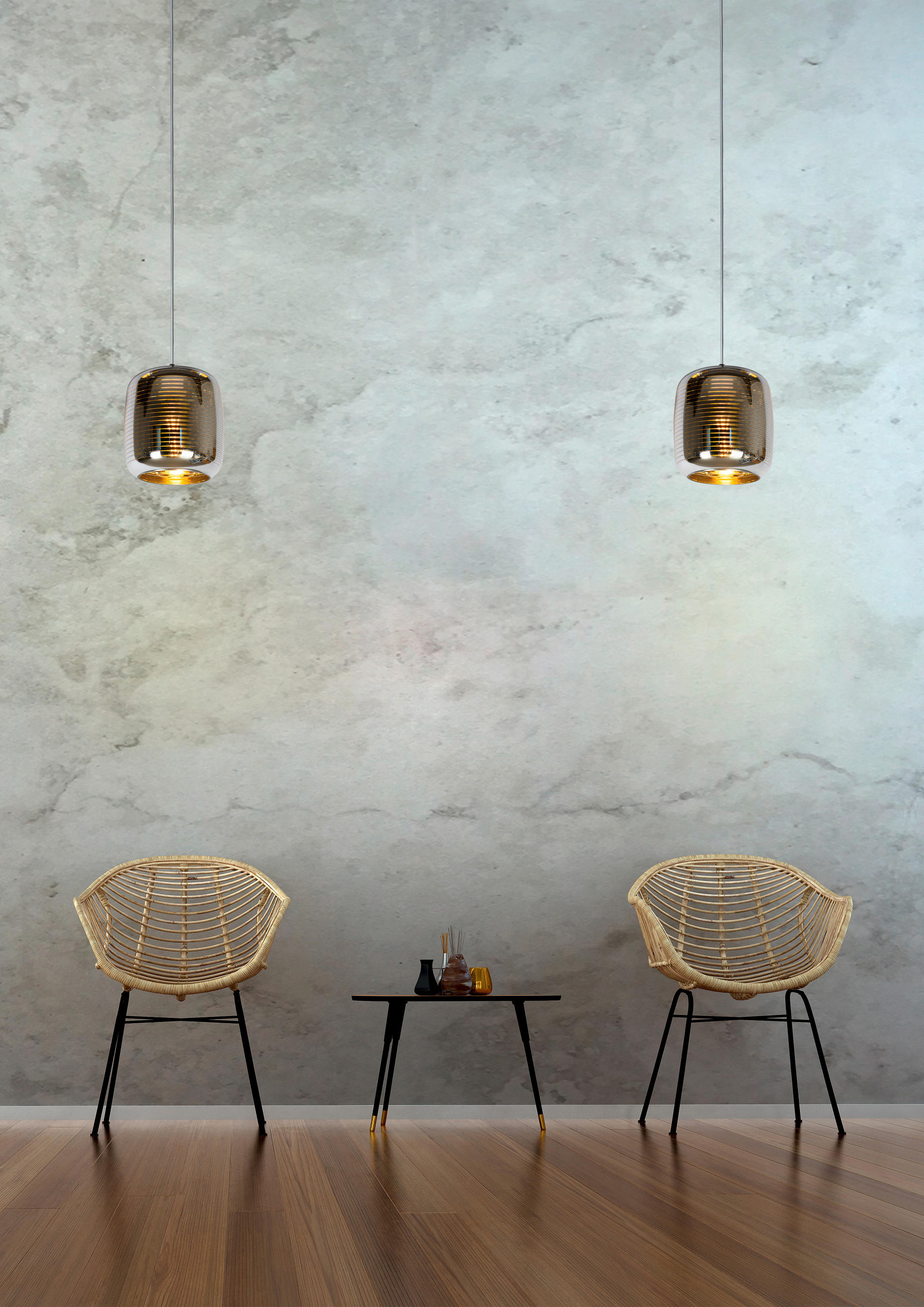 HÄNGELEUCHTE Eryn 20/20/157 cm   - Chromfarben, Design, Glas (20/20/157cm) - Lucide
