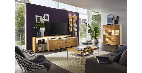 WANDPANEEL 32,5/158,4/23,5 cm - Eichefarben, Design, Glas/Holz (32,5/158,4/23,5cm) - Moderano