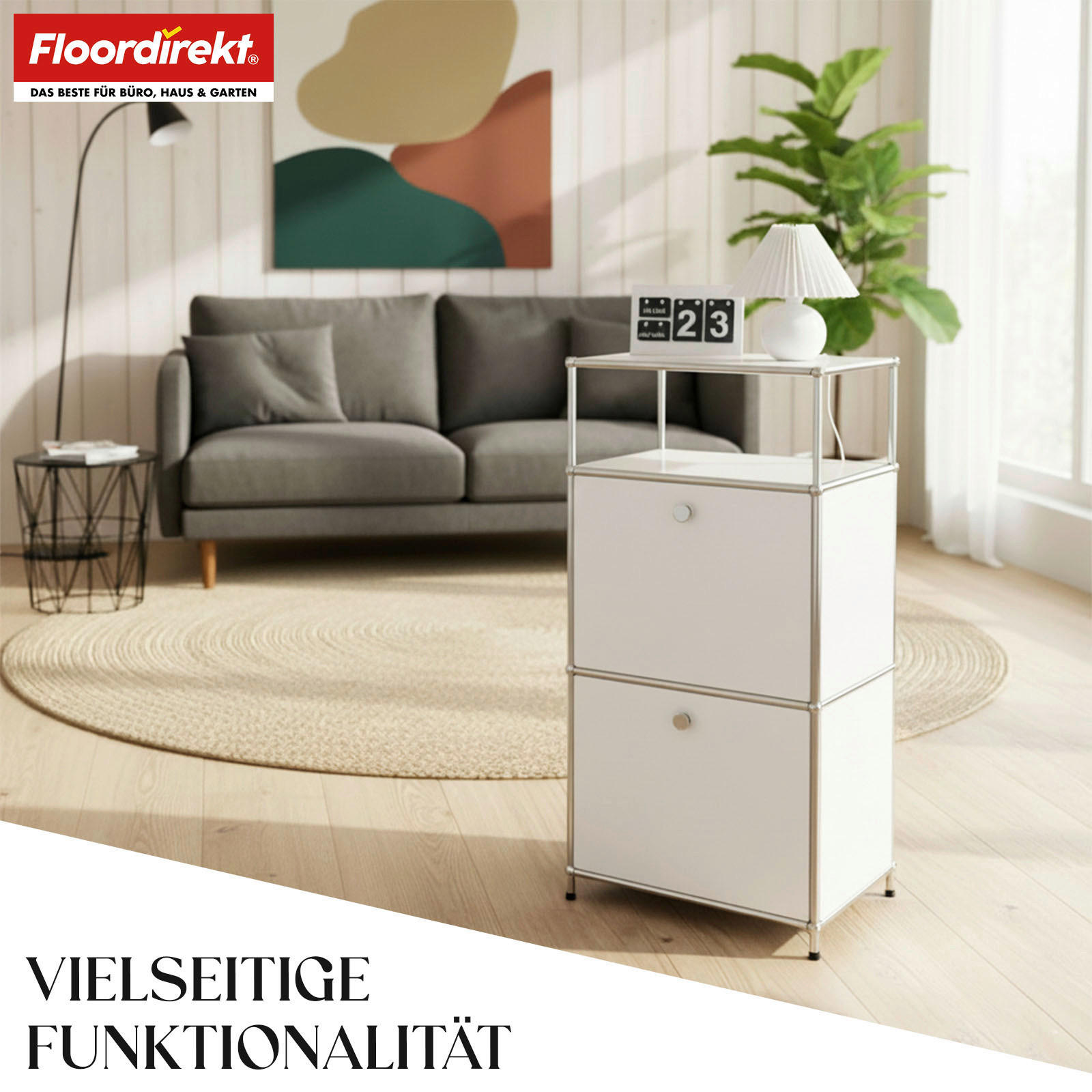 REGAL Weiß  - Weiß, Basics, Metall (50/100/40cm) - Floordirekt