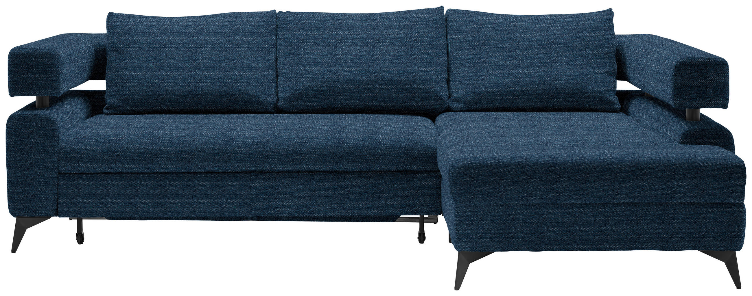 SAROKKANAPÉ textil sötétkék  - sötétkék/fekete, Konventionell, textil/fém (265/184cm) - Hom`in