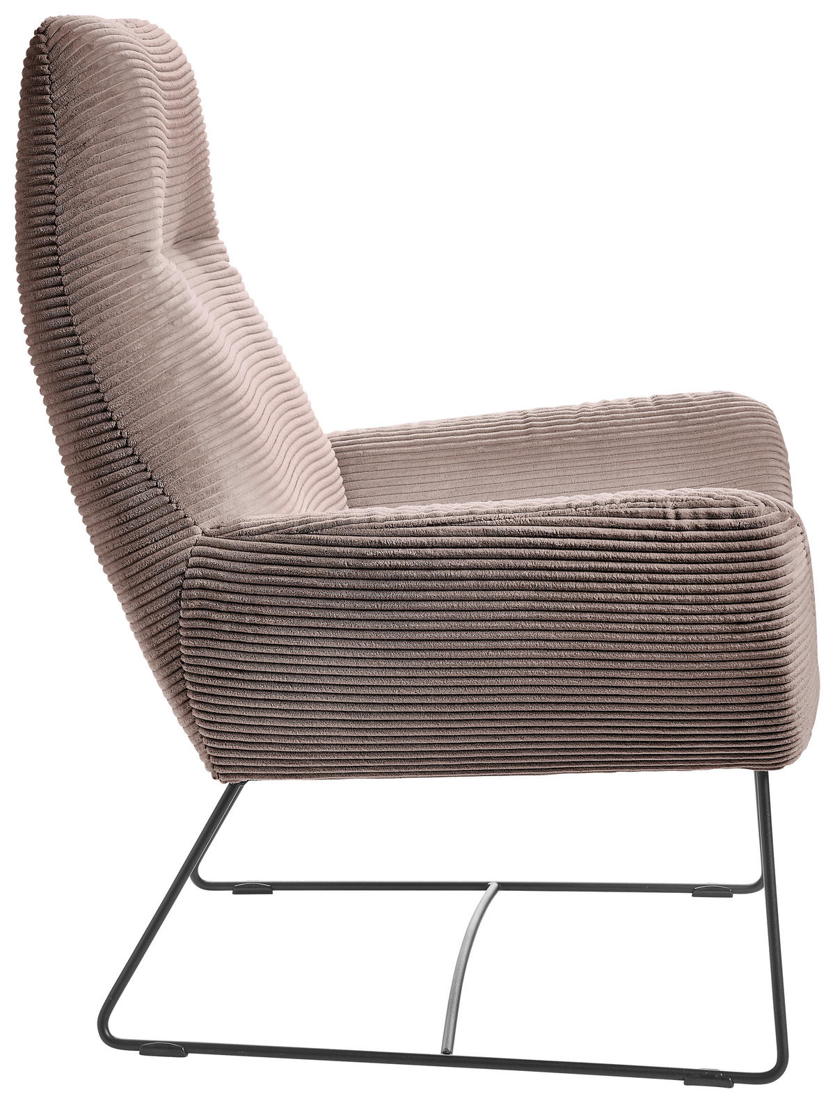 SESSEL in Cord Rosa  - Schwarz/Rosa, Design, Textil/Metall (82/102/81cm) - Hom`in
