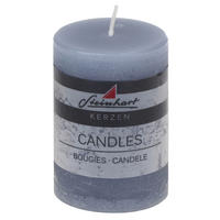 STUMPENKERZE  - Blau, Basics, Naturmaterialien (5,8/8,0cm) - Steinhart