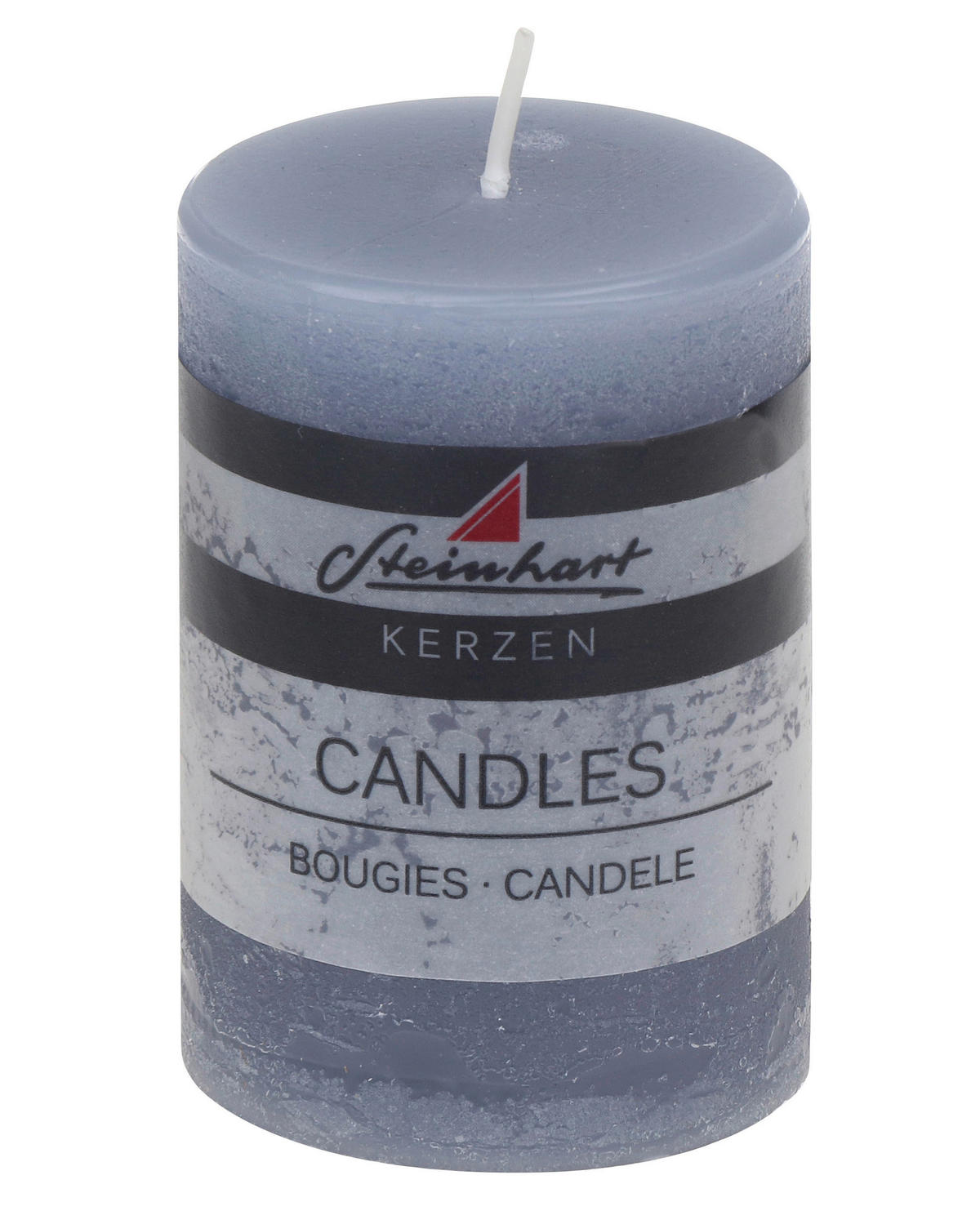 STUMPENKERZE  - Blau, Basics, Naturmaterialien (5,8/8,0cm) - Steinhart