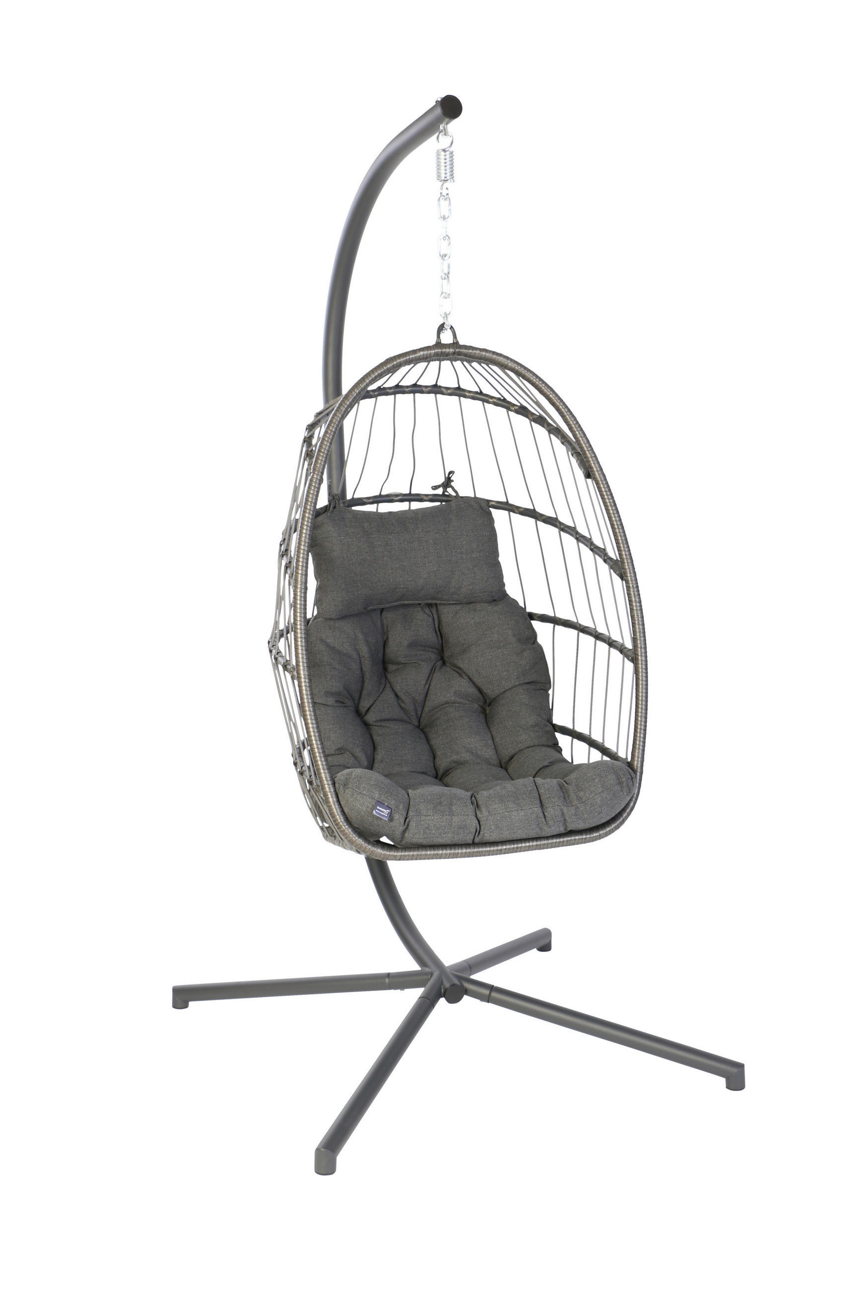 ZÁVĚSNÉ KŘESLO - šedá/antracitová, Konvenční, kov/textil (95/196/95cm)