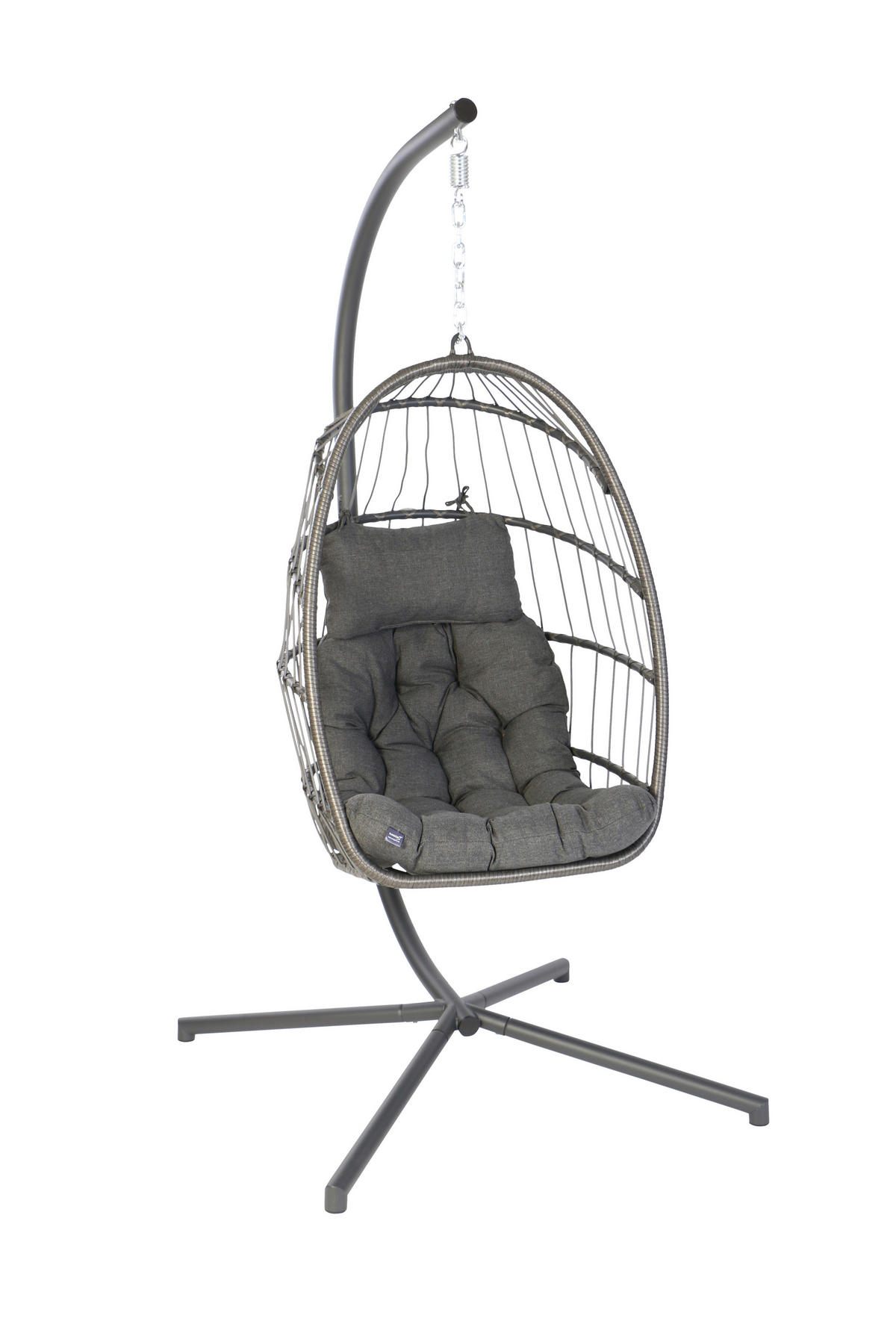 HÄNGESESSEL 95/196/95 cm  - Anthrazit/Grau, KONVENTIONELL, Kunststoff/Textil (95/196/95cm)