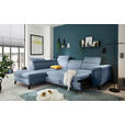 ECKSOFA Blau Mikrovelours  - Blau/Schwarz, MODERN, Kunststoff/Textil (231/274cm) - Carryhome