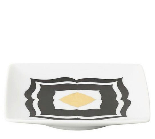 OKRASNA SKLEDA  Home Monochrome    11.4/11.4/1.7 cm         - zlate barve/črna, Basics, keramika (11.4/11.4/1.7cm) - Rosenthal