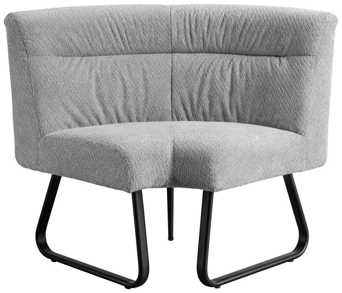 ECKELEMENT in Mikrofaser   - Schwarz/Grau, Design, Textil/Metall (105/86/61cm) - Stylife