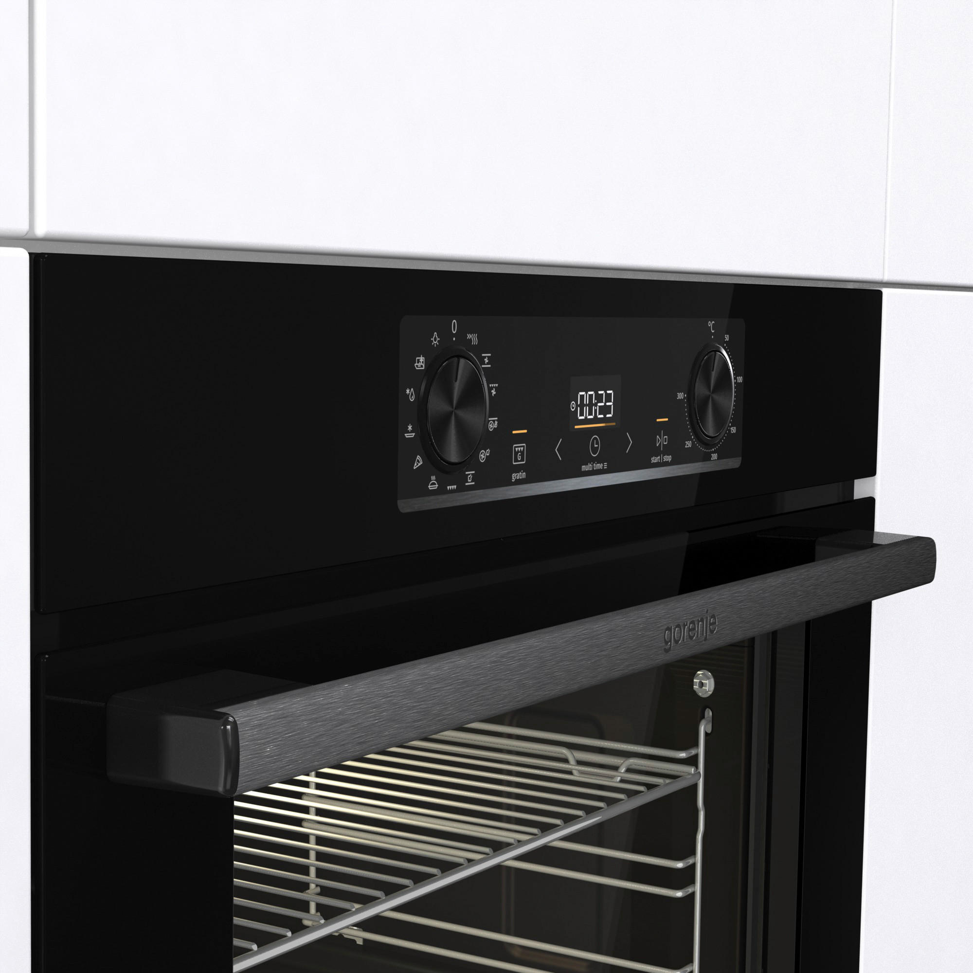BACKOFENSET BLACK PEPPER SIBB  - Schwarz, Basics, Glas/Metall (59,5/59,5/56,4cm) - Gorenje