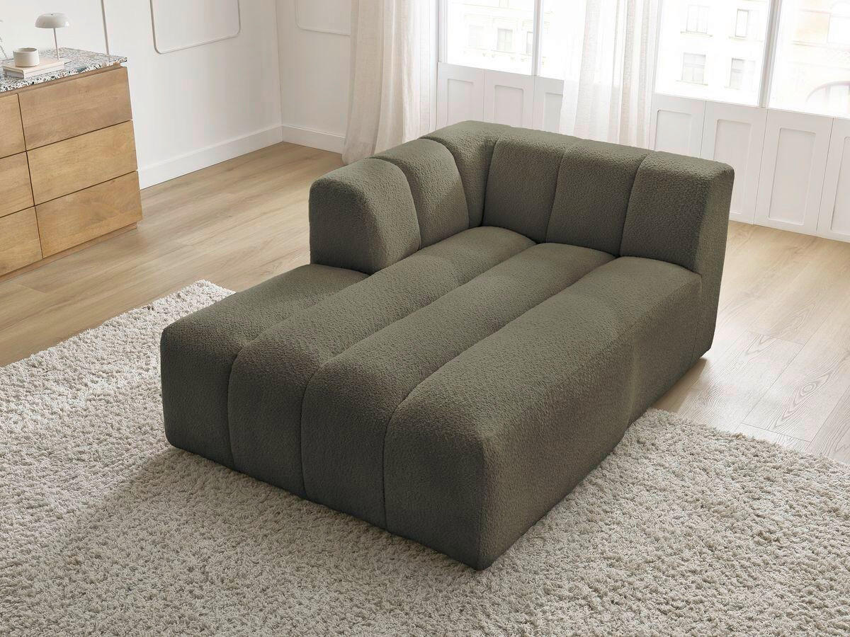 SOFAELEMENT ANNECY Bouclé Grün  - Schwarz/Grün, MODERN, Kunststoff/Textil (120/72/170cm)